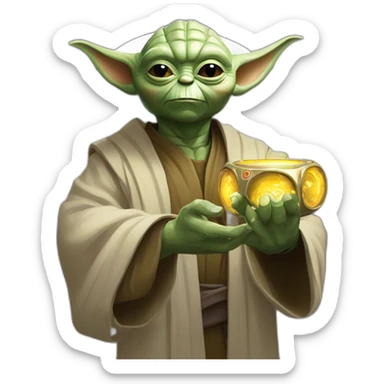 Master yoda with re infinity gauntlet sticker