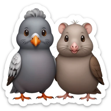 this pigeon who is also next to a rat. they are friends. sticker