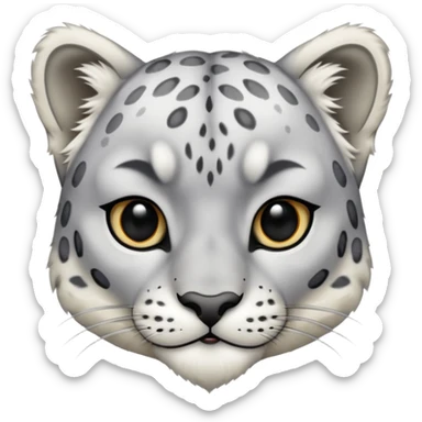 Deformed Snow leopard-Eyes are long and black sticker