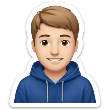 Draw MrBeast in casual hoodie with short hair & friendly smile. sticker
