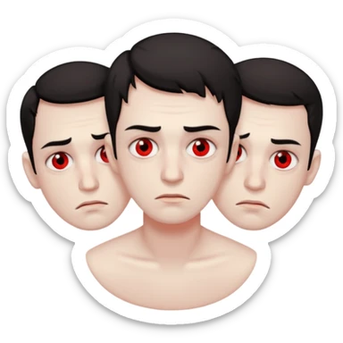 3 sleepless guys with red eyes sticker