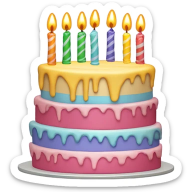 Birthday cake sticker