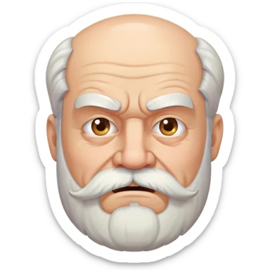 old angry man with beard and mustache sticker