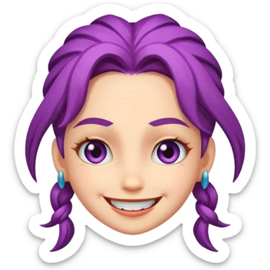 Jinx smiling at you with tricky challenging face sticker