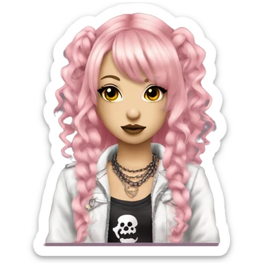 hime gyaru girl, punk, goth, grunge sticker