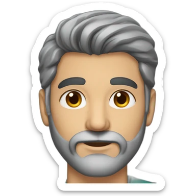 30s persian man, brown eyes, dark hair, grey beard sticker