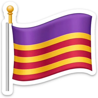 flag with three horizontal stripes: red at the top, yellow in the middle, and purple at the bottom sticker