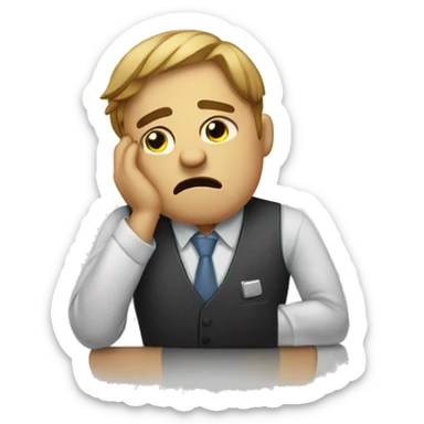 Tired at work sticker