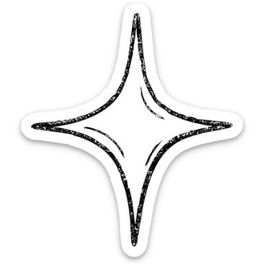 hand-drawn outlined icon of a small bright star in gold or silver suggesting perfection on a glossy black car surface, subtle reflections, clean and modern sticker