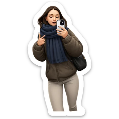 girl taking a scarf selfie sticker