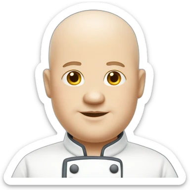Chubby white bald chef sticker