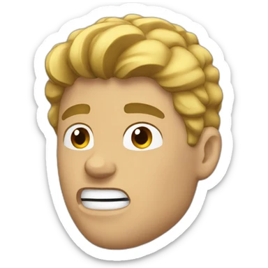 man with dark blond hair biting his fist sticker