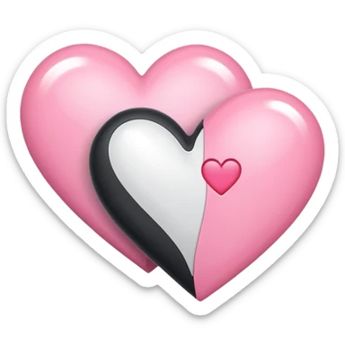 corazones blancos  y rosado sticker
