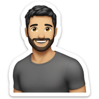 Handsome guy with short beard great smile and black short hair sticker