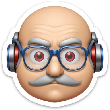 Dr. Robotnik from the Sonic the Hedgehog movie with glasses sticker