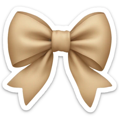 Beige bow sticker