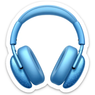 blue AirPods Max headphones with sparkles sticker