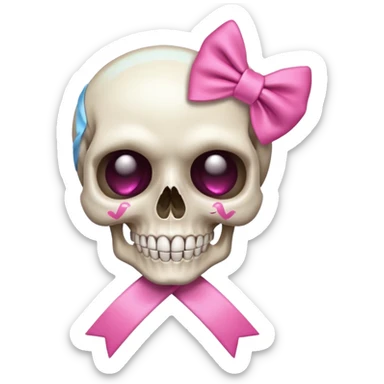 SKULL POOKIE RIBBON sticker