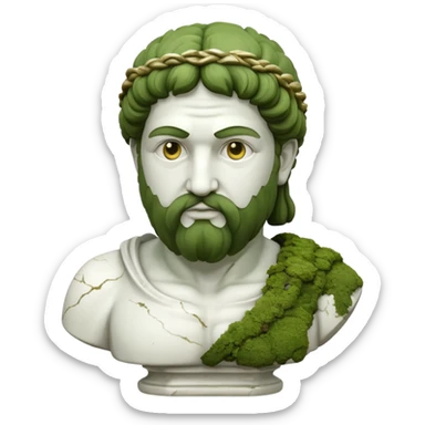 greek sculpture with moss sticker