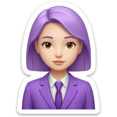 lavender-purple girl's Suit, smooth rounded neckline, simple design, glossy surface, plain background. Negative: Girls, only suit. sticker