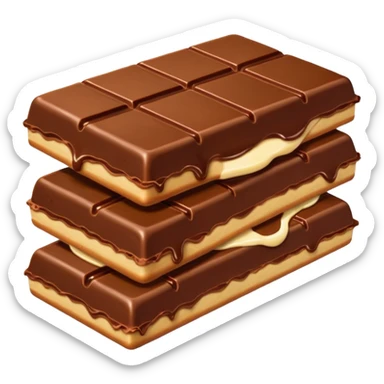 6 piece Chocolate bar being kissed by girly pancake sticker