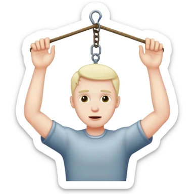 Man being hung sticker