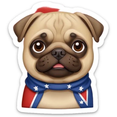 Flag of pug sticker