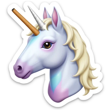 unicornio with cigarrette  sticker