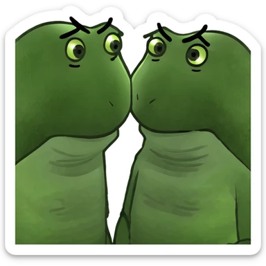 Two guys look attractive at each others from far away  sticker