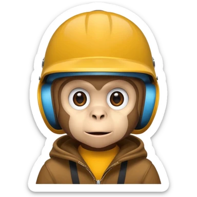 monkey with skater helmet sticker