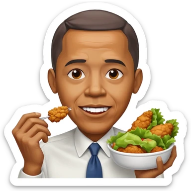Obama eating fried chicken sticker