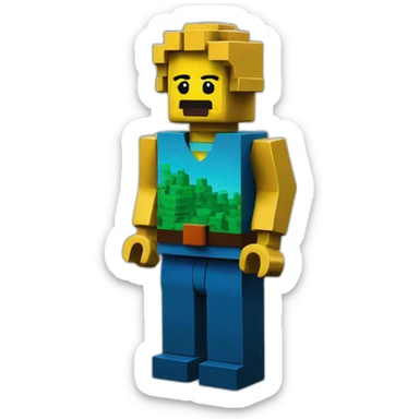 Pièce lego avec logo minecraft sticker