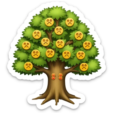 A tree with configurable settings and parameters depicted as interactive sliders and buttons sticker