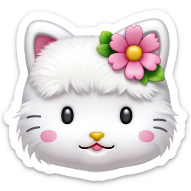  hello kitty with flower sticker