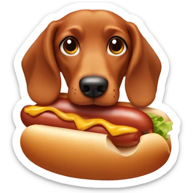 teckel in a hot dog sticker