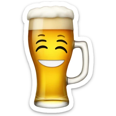 smiley face with beer in hand sticker