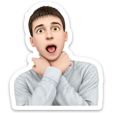 boy with tongue out sticker