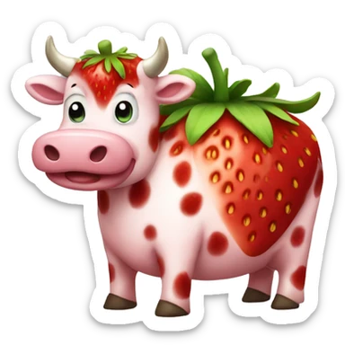 strawberry cow sticker