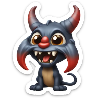 Diablito con lengua sticker