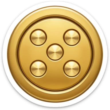 Gold button with 4 holes and a good rim sticker