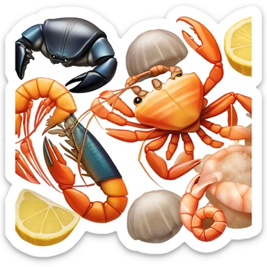 Seafood boil with butter mixture on top sticker