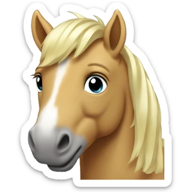 A pony’s body with a boy with blond hairs head  sticker