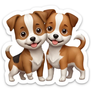 shizu dog sitting next to jack rassel dog sticker