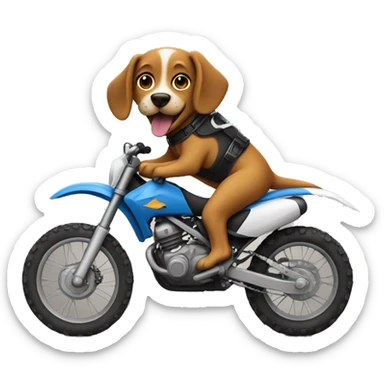 Dog riding dirtbike sticker