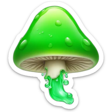 Mushroom who is leaking a green fluid sticker