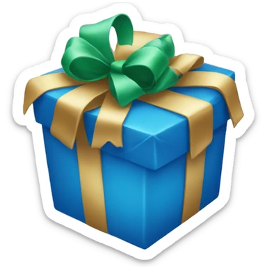 blue christmas present sticker
