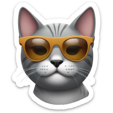 Cat with sunglasses sticker