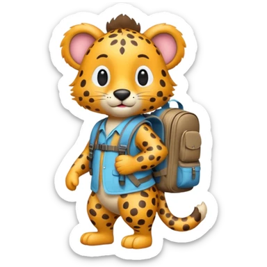  Safari Animal with Backpack  sticker
