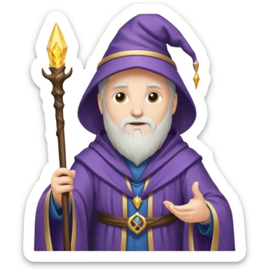 classic wizard with robes sticker