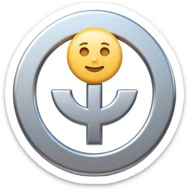 male gender symbol ♂, centered composition, clean background, cute emoji style, high quality, 3D render, smooth shading, soft lighting sticker